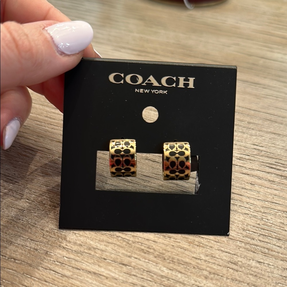 Coach Gold and Black Earrings